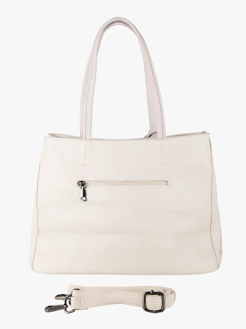 Borsa donna in ecopelle con doppi manici - beige