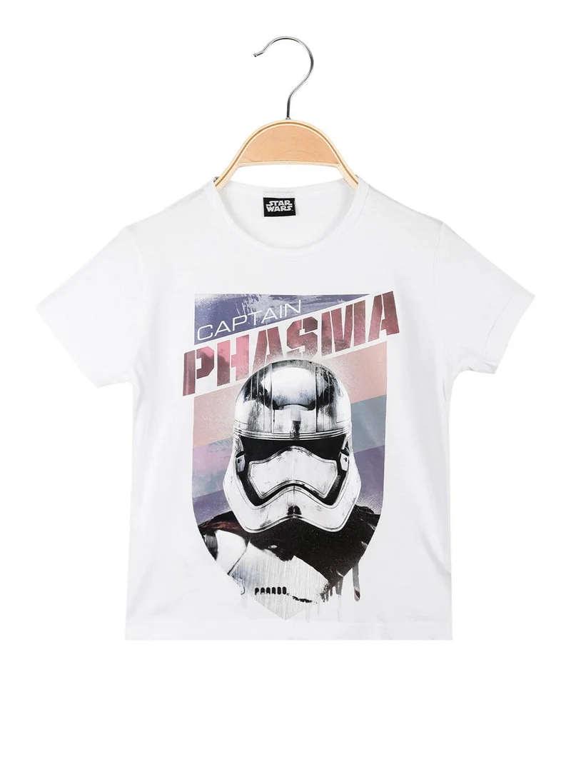 T-shirt da bambino in cotone con stampa - bianco