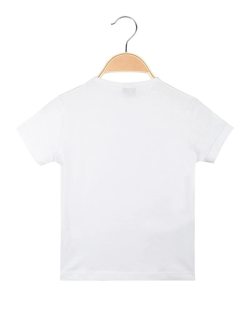 T-shirt da bambino in cotone con stampa - bianco