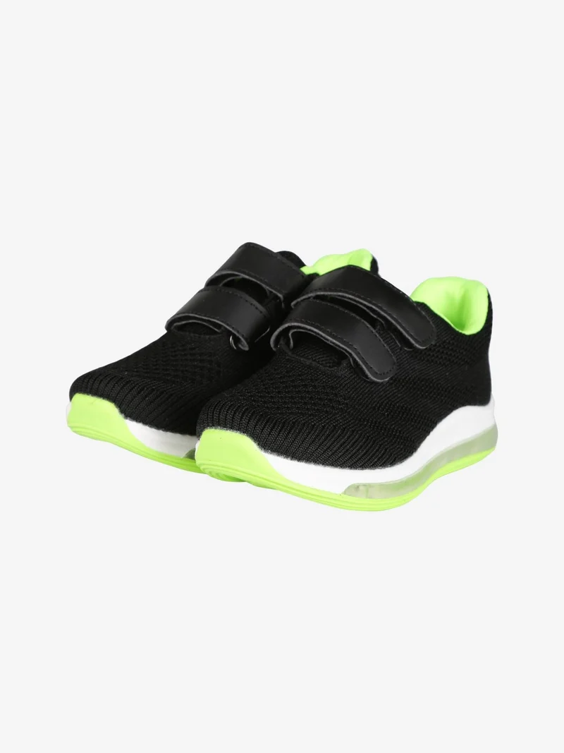 Sneakers in tessuto da bambino con strappi - nero