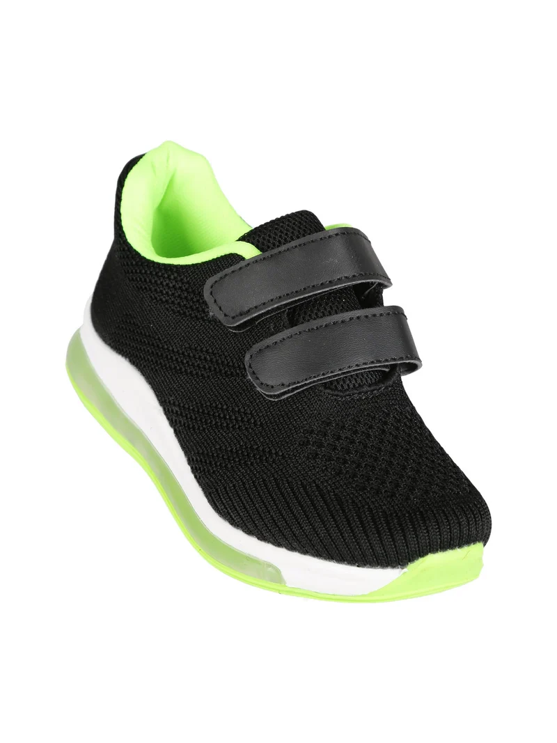 Sneakers in tessuto da bambino con strappi - nero