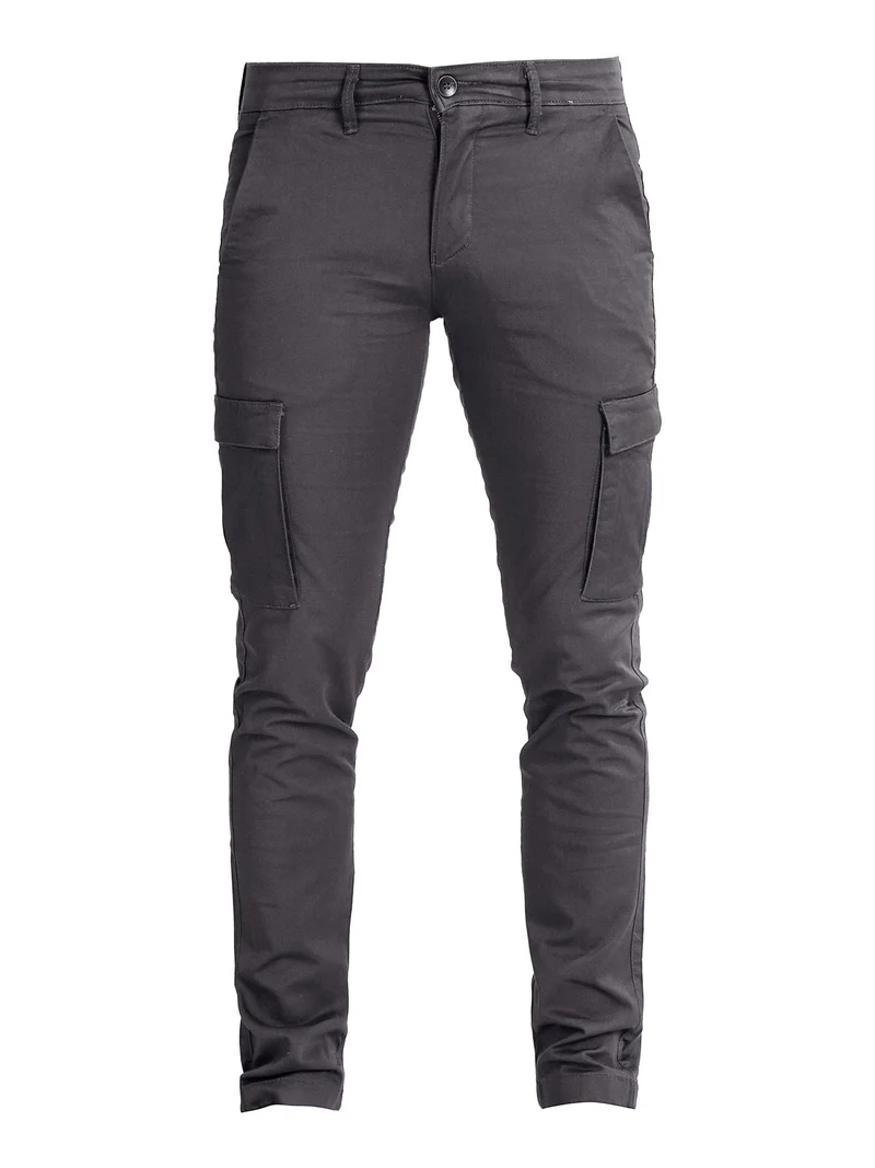 Pantaloni da uomo slim con tasconi - grigio scuro