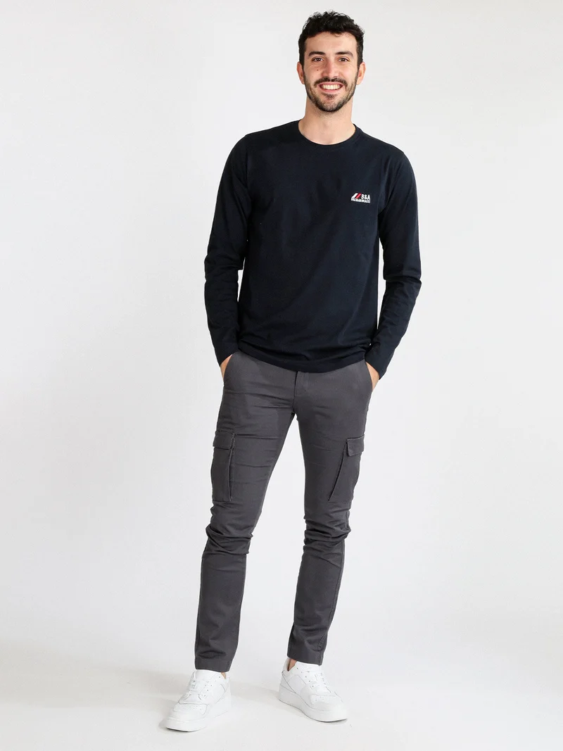 Pantaloni da uomo slim con tasconi - grigio scuro