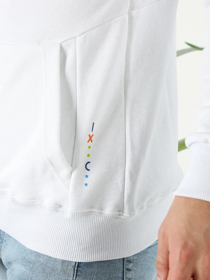 Felpa da uomo in cotone con cappuccio - bianco