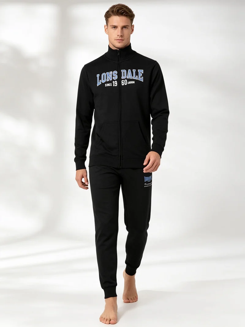 Tuta da uomo 2 pezzi con zip intera - nero
