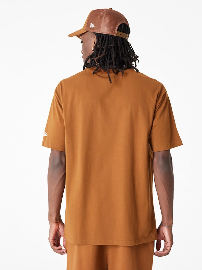T-shirt unisex manica corta con logo - marrone