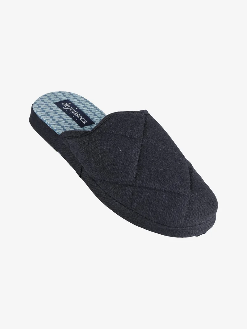Pantofole in tessuto da uomo - blu scuro