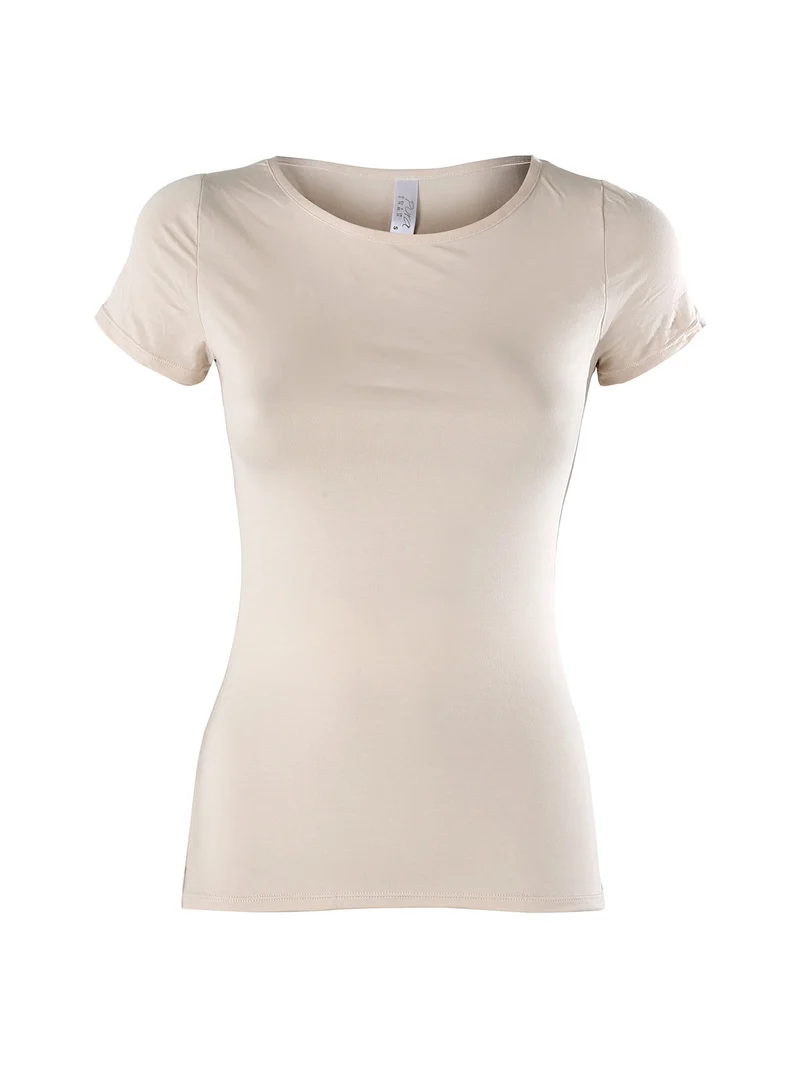 T-shirt intima da donna in bamboo - sabbia