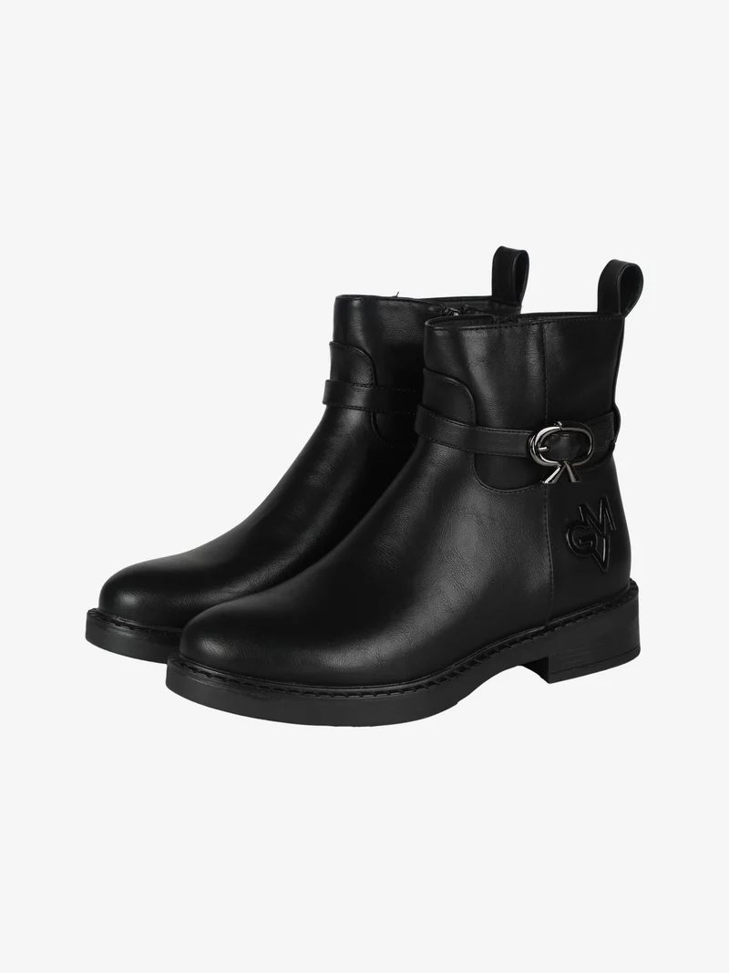 Stivaletti donna con cinturino - nero