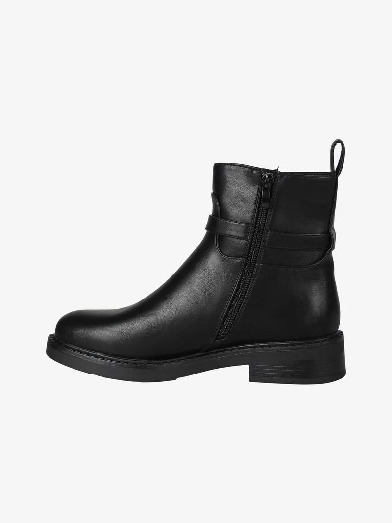 Stivaletti donna con cinturino - nero