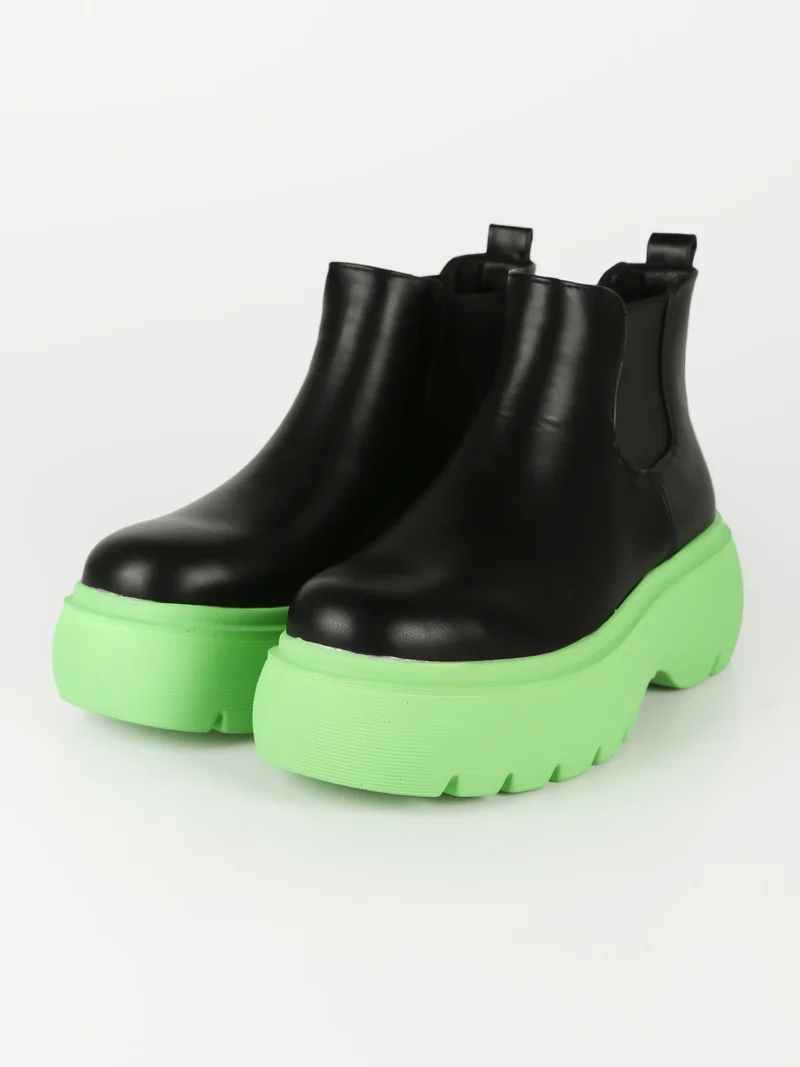 Stivaletti donna con platform colorato - verde