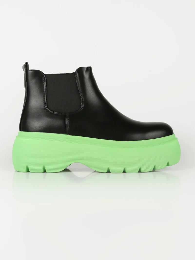 Stivaletti donna con platform colorato - verde