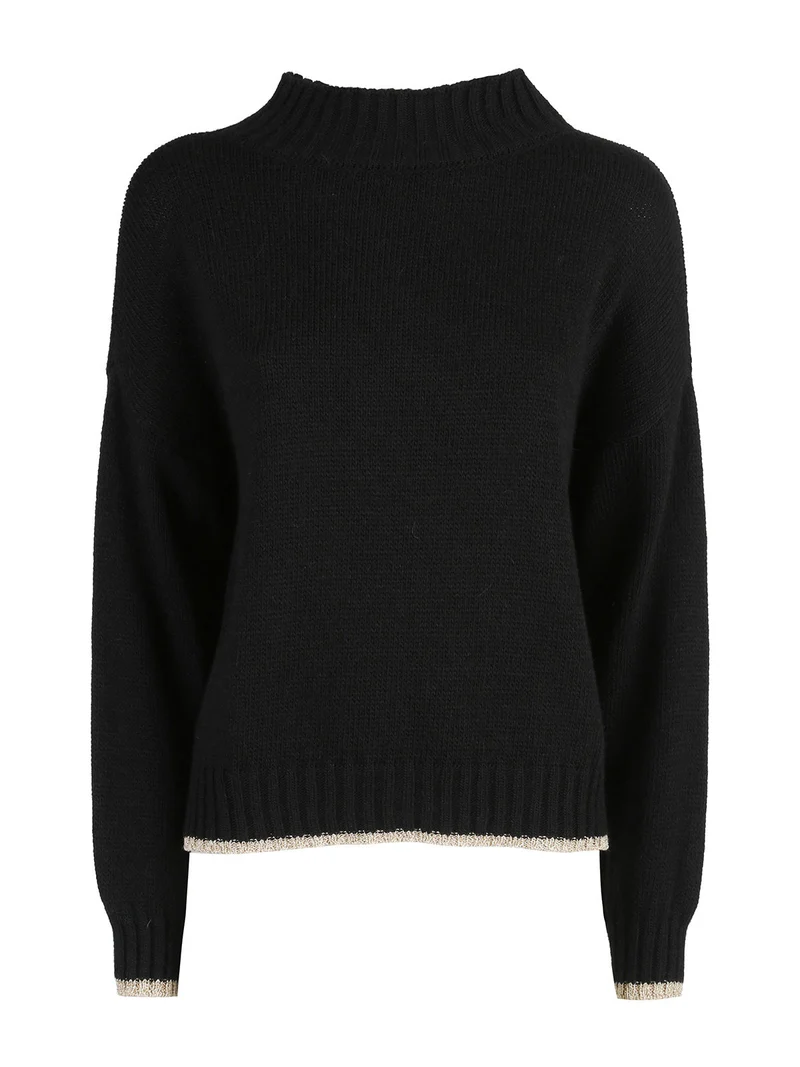 Maglione donna con dettagli lurex - nero