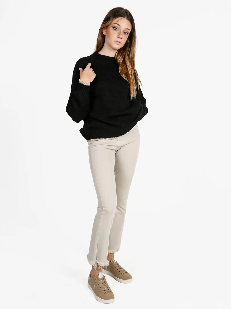 Maglione donna con dettagli lurex - nero
