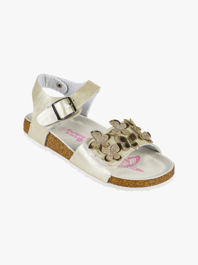 Sandali da ragazza con fibbia e cinturino a strappo - beige