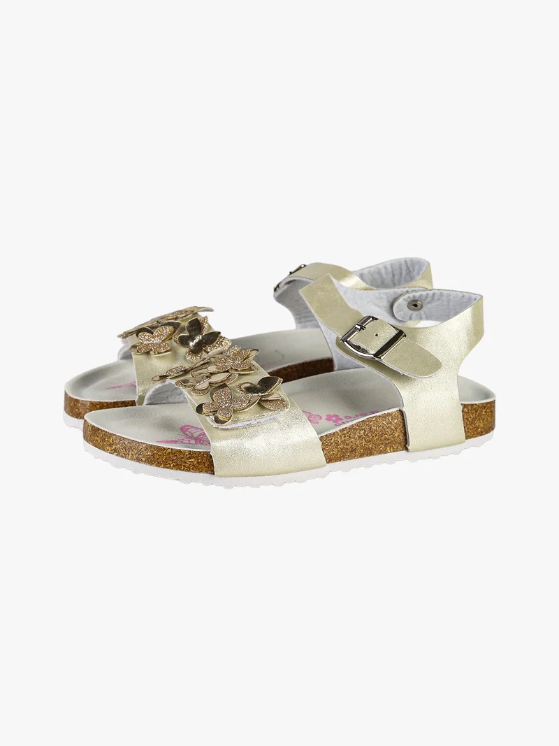 Sandali da ragazza con fibbia e cinturino a strappo - beige