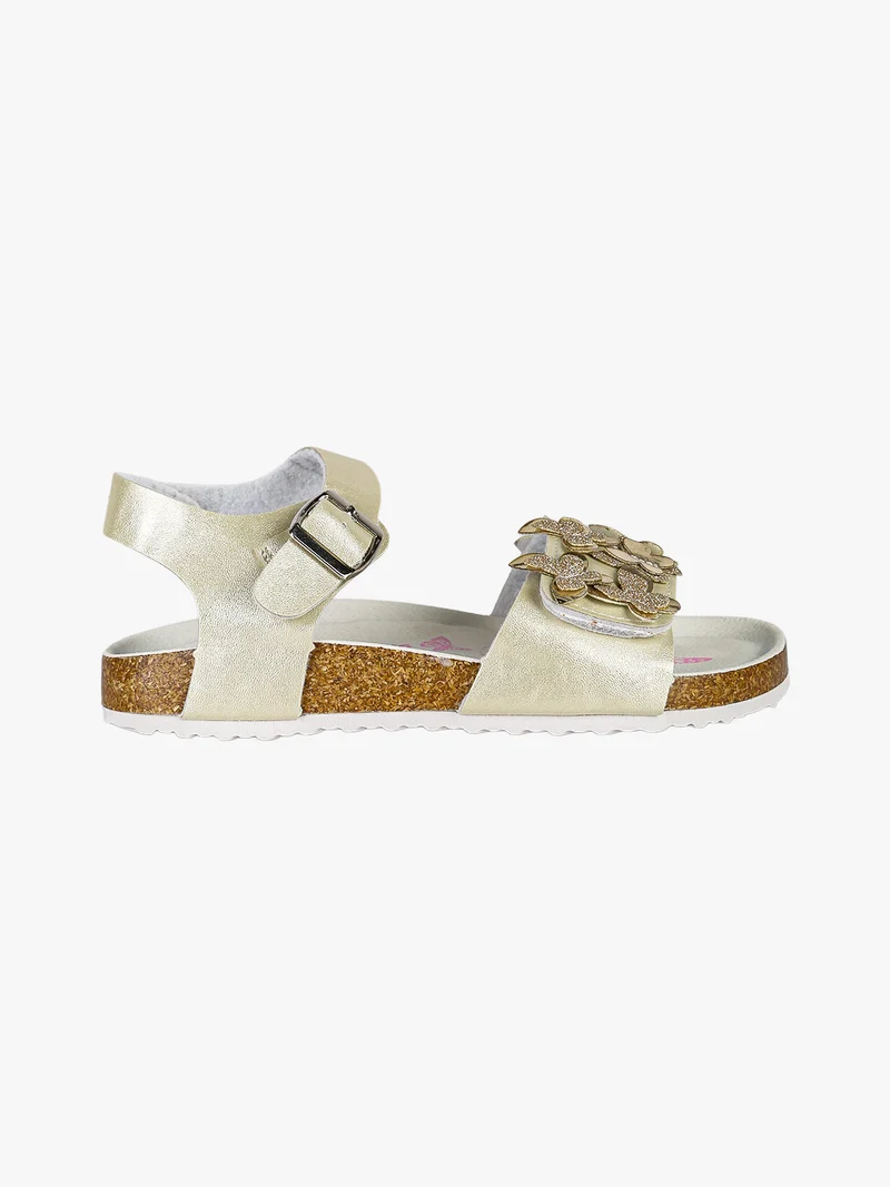 Sandali da ragazza con fibbia e cinturino a strappo - beige