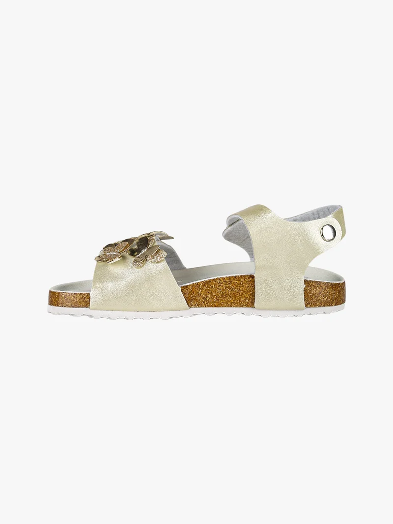 Sandali da ragazza con fibbia e cinturino a strappo - beige