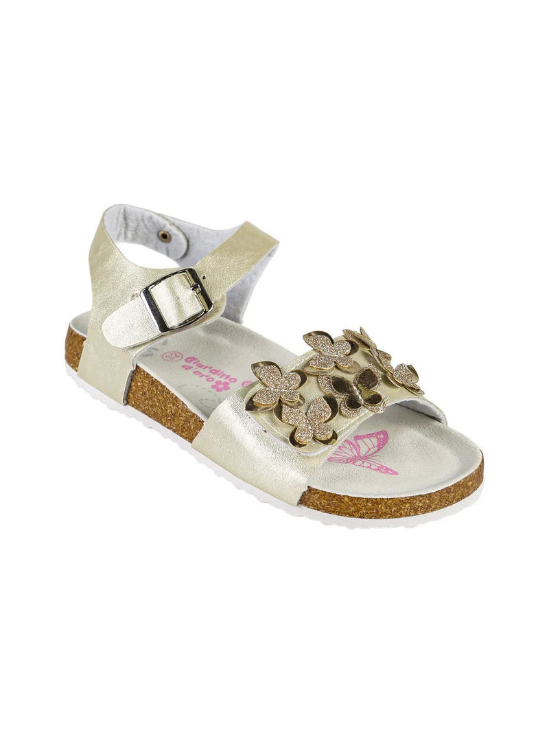Sandali da ragazza con fibbia e cinturino a strappo - beige