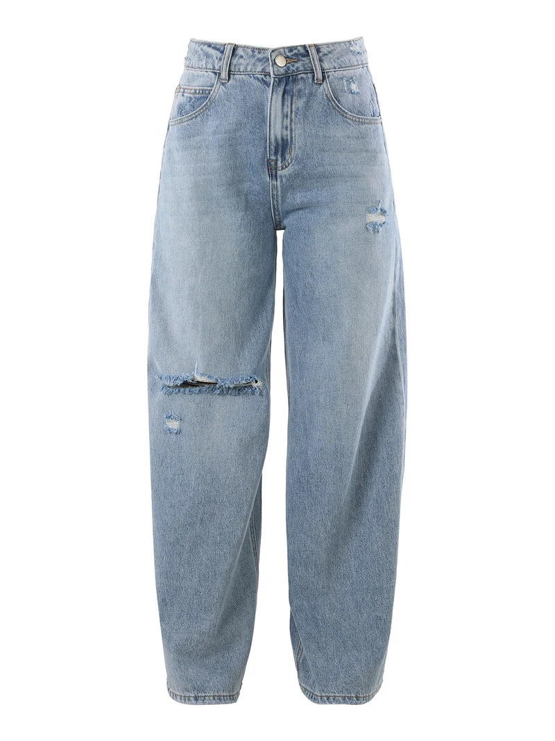 Jeans donna con strappi a gamba larga - jeans