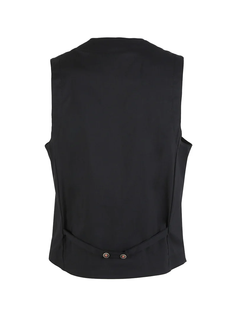 Gilet uomo tinta unita con taschini - nero