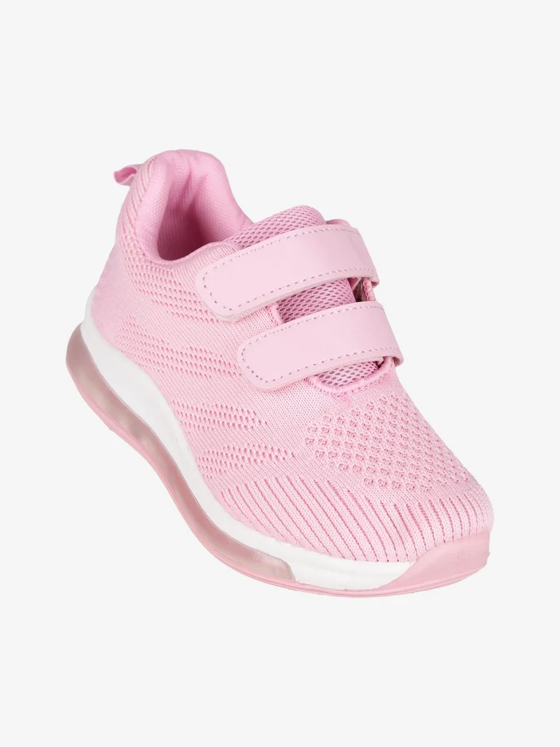 Sneakers in tessuto da ragazza con strappi e luci - rosa