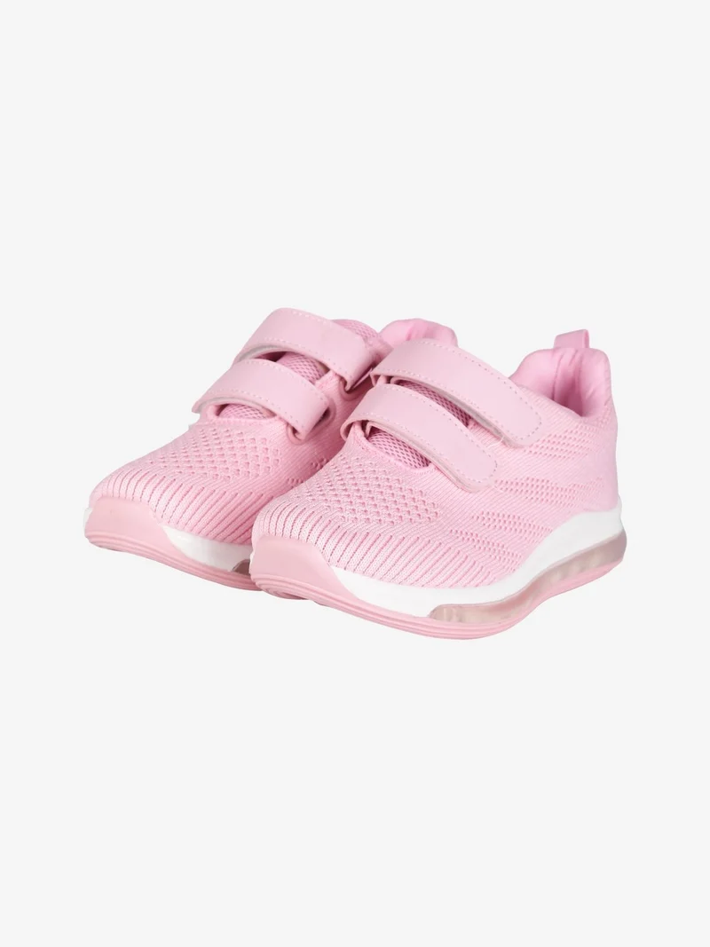 Sneakers in tessuto da ragazza con strappi e luci - rosa