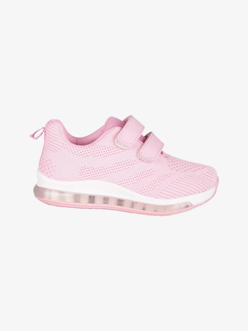 Sneakers in tessuto da ragazza con strappi e luci - rosa