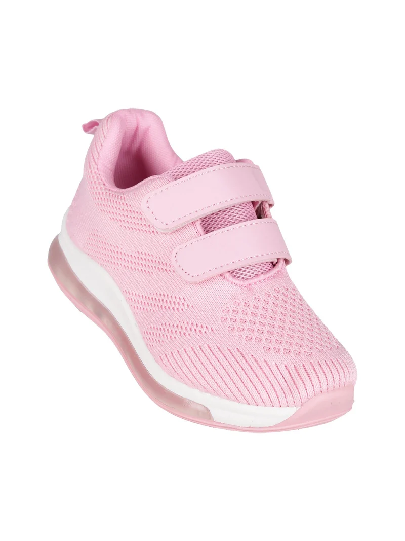 Sneakers in tessuto da ragazza con strappi e luci - rosa