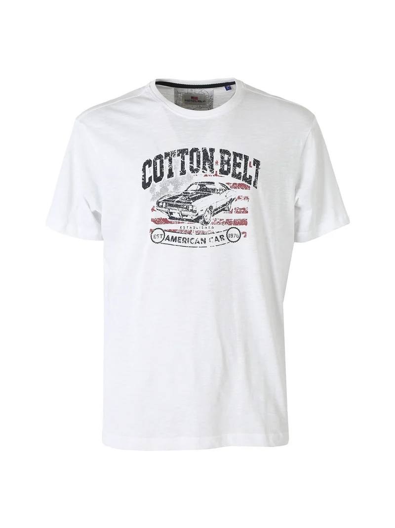 T-shirt da uomo in cotone con stampa - bianco