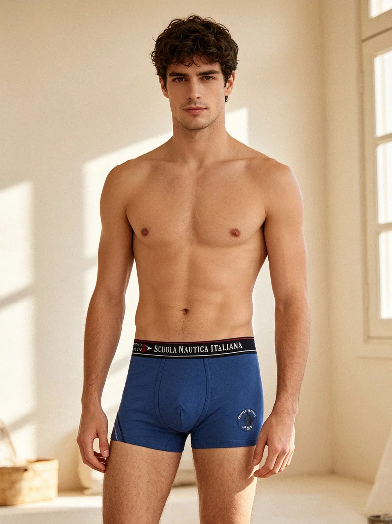 Boxer da uomo in cotone - bluette