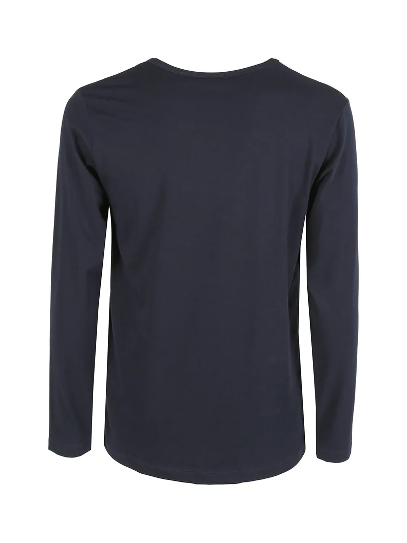 T-shirt da uomo a maniche lunghe con logo - blu scuro