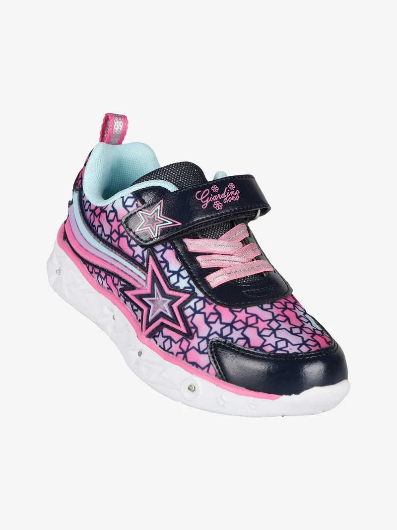 Sneakers da ragazza con strappo e luci - blu scuro