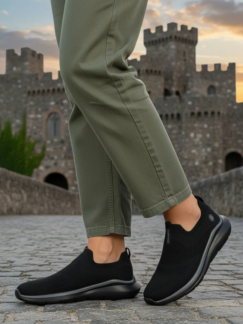 LVORY Sneakers sportive donna slip on - nero