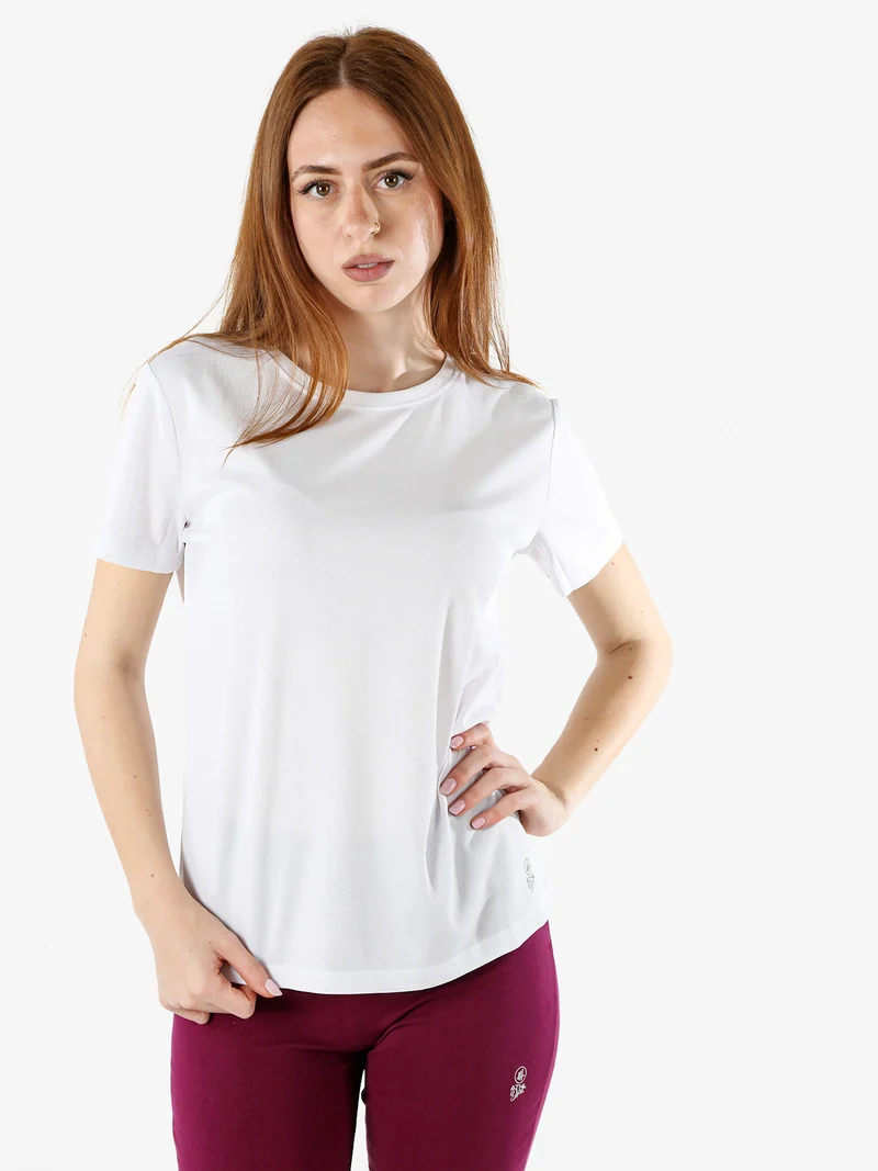 T-shirt donna sportiva in tessuto traspirante - bianco