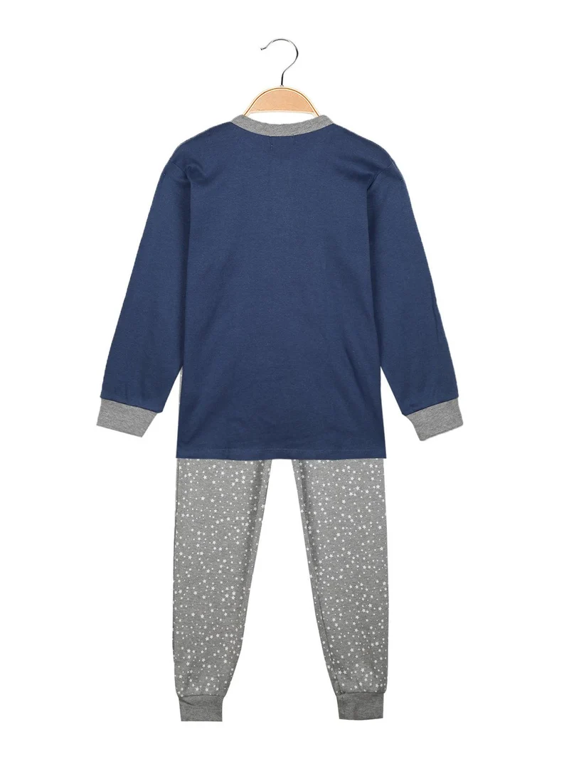 Pigiama lungo bambina con stampa - blu