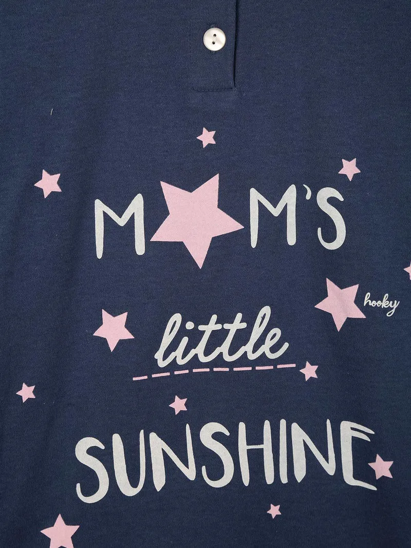 Pigiama lungo bambina con stampa - blu