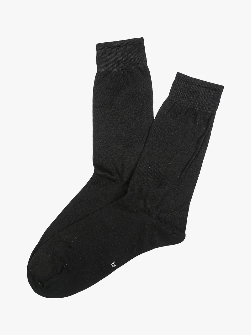 Calze corte rimagliate da uomo in filo di scozia - nero
