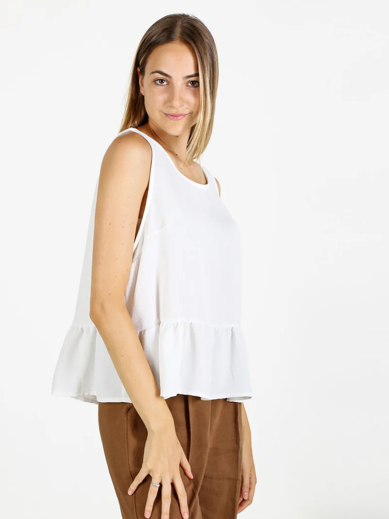 Top donna tinta unita - bianco