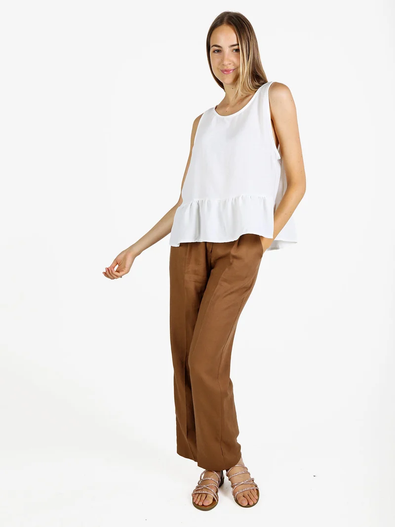 Top donna tinta unita - bianco