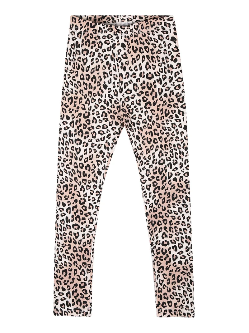 Completo 2 pezzi da bambina con leggings maculati - bianco