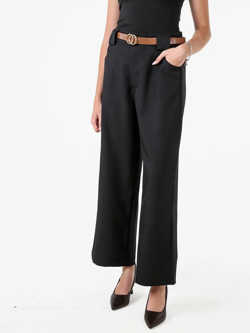 Pantaloni donna eleganti a gamba larga - nero