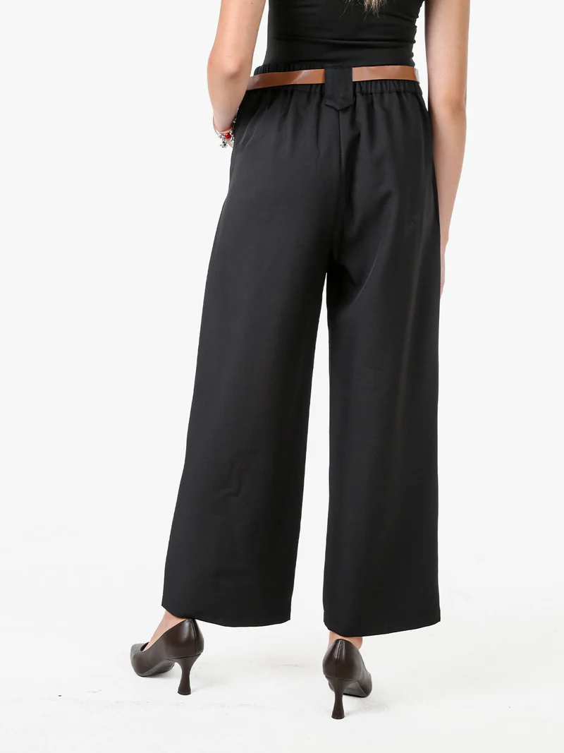 Pantaloni donna eleganti a gamba larga - nero
