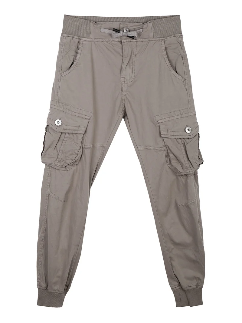 Pantaloni da bambino con tasconi laterali e polsini - khaki