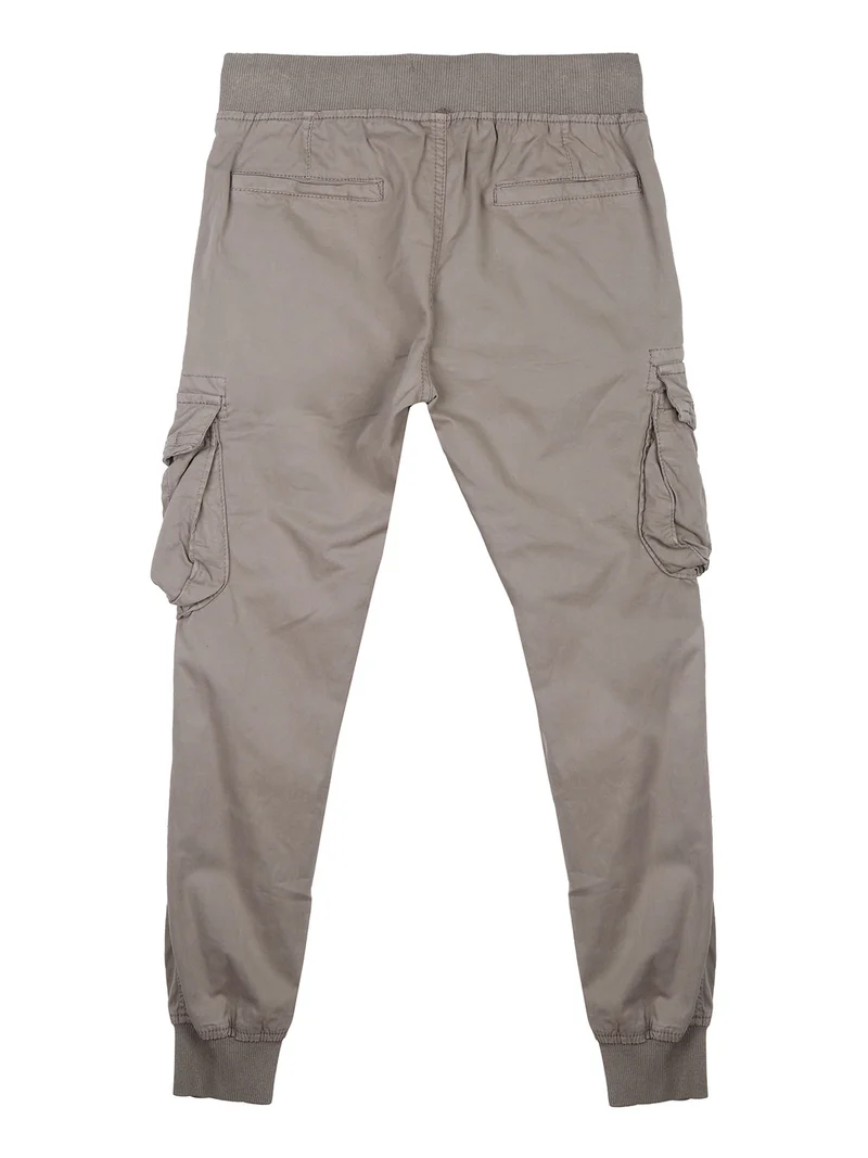 Pantaloni da bambino con tasconi laterali e polsini - khaki