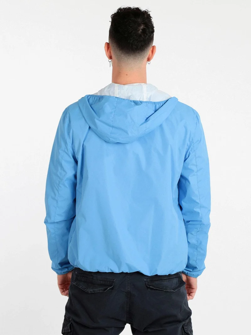 Giubbotto uomo con cappuccio - azzurro