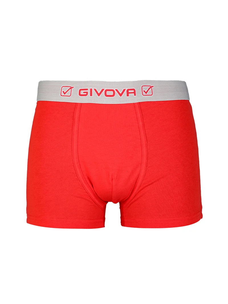Boxer da uomo tinta unita in cotone bielastico - rosso