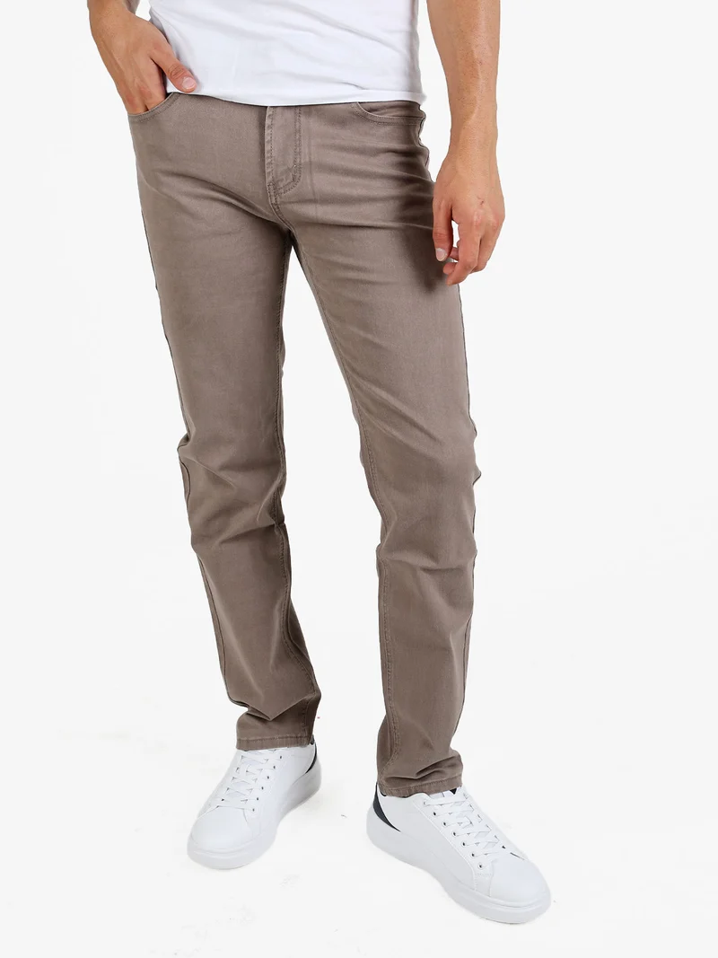 Pantaloni da uomo regular fit in cotone taglie grandi - marrone