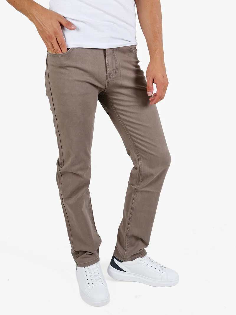 Pantaloni da uomo regular fit in cotone taglie grandi - marrone