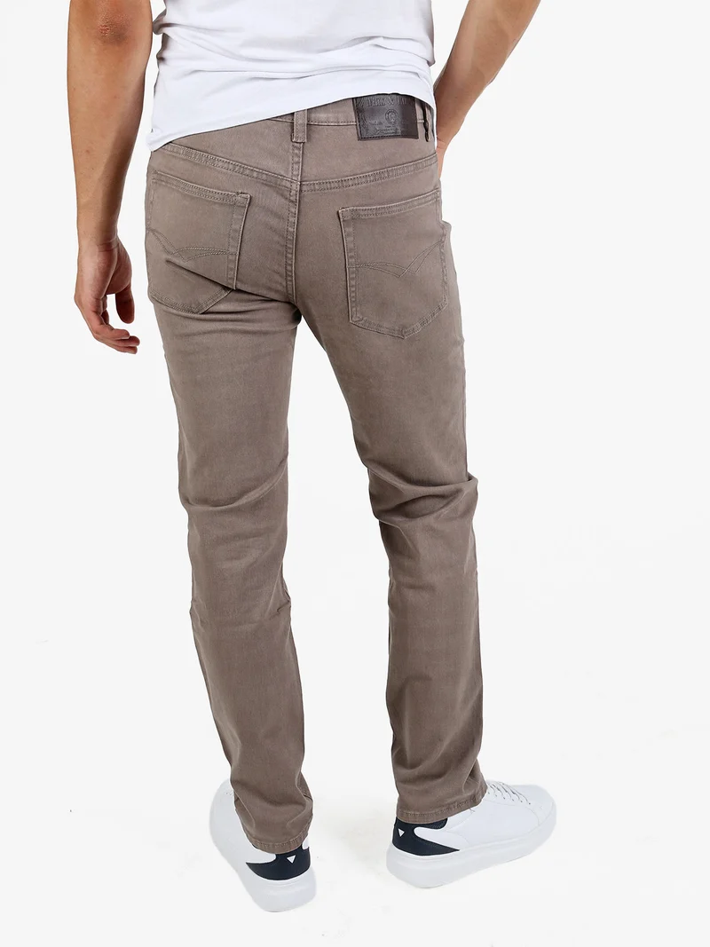 Pantaloni da uomo regular fit in cotone taglie grandi - marrone